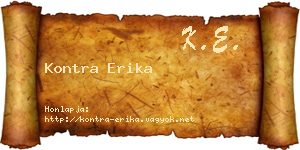 Kontra Erika névjegykártya